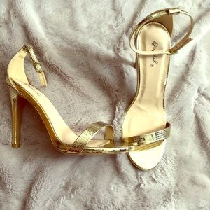 Gold prom heels